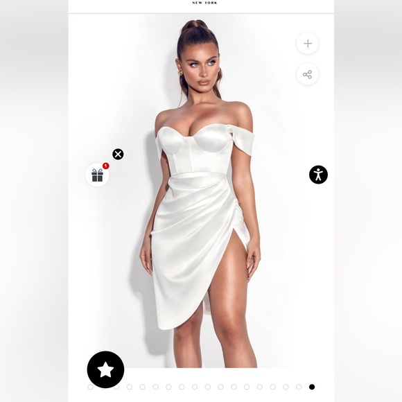 Miss Circle White Satin Dress - Picture 5 of 5